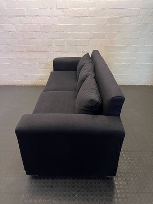 Stylish Black 3-Seater Sofa
