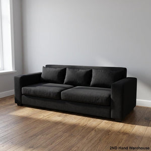 Stylish Black 3-Seater Sofa