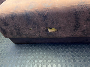 Comfy Brown & Tan L-Shape Sectional Sofa with Ottoman