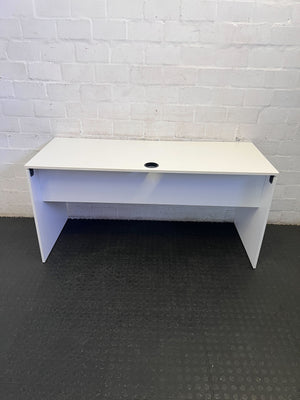 Sleek White Home Office Desk with Cable Management