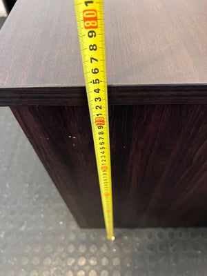 Efficient L-Shaped Office Desk - Dark Wood Finish