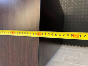 Efficient L-Shaped Office Desk - Dark Wood Finish