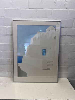 Tranquil Greek Island Framed Wall Art Print ✨ 97 x 72cm