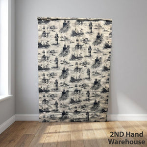 Nautical Lighthouse & Shipwreck Toile Fabric Roman Blind 145 x 100cm