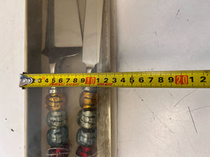 Colorful Beaded Handle Cake Server & Pie Knife Set - 2ndhandwarehouse.com