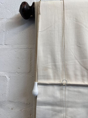 Elegant Beige Roman Blind with Classic Wooden Rod