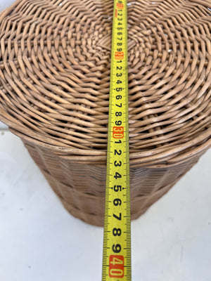 Charming Woven Wicker Storage Basket with Lid