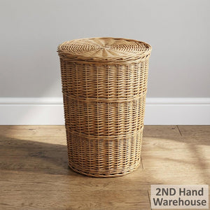 Charming Woven Wicker Storage Basket with Lid