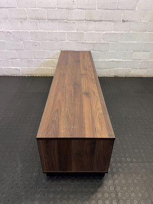 Sleek Dark Wood & Black Media Console