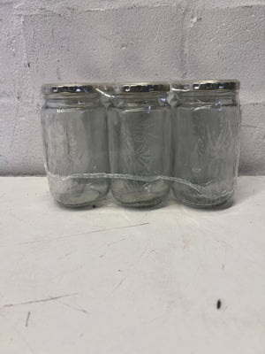 Set of 6 Clear Glass Jars with Silver Lids - 2ndhandwarehouse.com