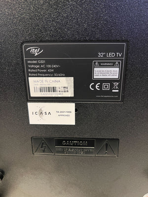 Itel Black Flat Screen 32 inch TV with Remote