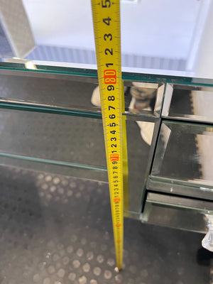 Damaged the mirror and two legs-Glamorous Mirrored Dressing Table / Small Desk with Crystal Knobs with damage