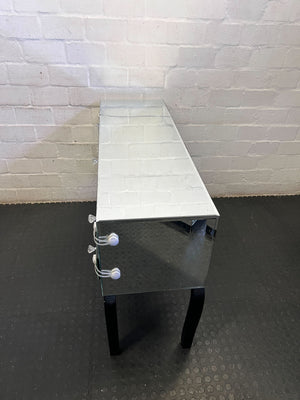 Damaged the mirror and two legs-Glamorous Mirrored Dressing Table / Small Desk with Crystal Knobs with damage