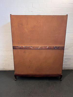 Elegant Vintage Dark Wood Triple Wardrobe