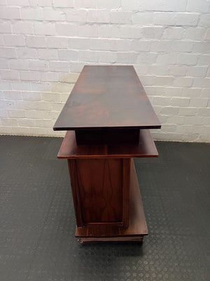 Retro Tiered Wooden Storage Cabinet | Mid-Century Style Sideboard