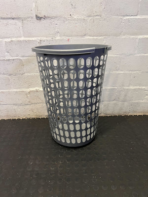 Versatile Grey Perforated Laundry Basket