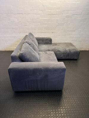 Comfort L-Shape Grey Corduroy Sectional Sofa with Chaise