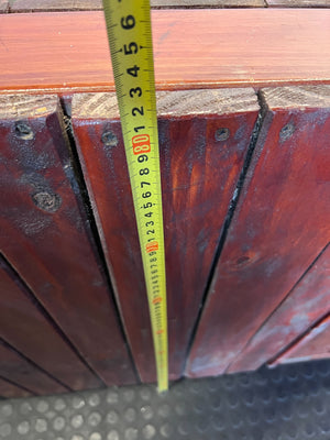 Rustic Wooden Sectional Sofa with Grey Cushions - Fair used