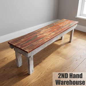 Rustic Distressed Wooden Bench - Good