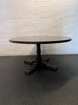 Classic Dark Wood Pedestal Dining Table 153cm