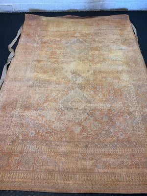 Vibrant Orange & Gold Patterned Area Rug - Some small damages 230 x 158cm - 2ndhandwarehouse.com
