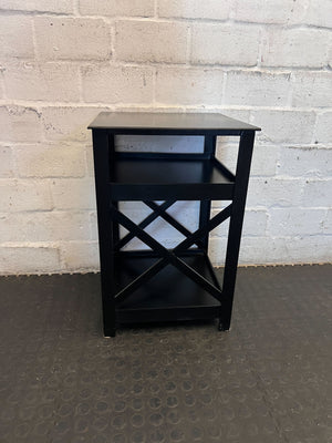 Versatile Black X-Design 3-Tier Side Table - 2ndhandwarehouse.com