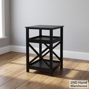 Versatile Black X-Design 3-Tier Side Table - 2ndhandwarehouse.com