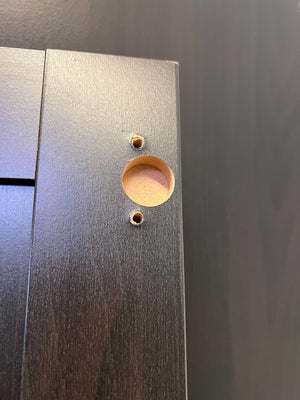 Stylish Dark Wood Double Wardrobe - The doors need hinges - 2ndhandwarehouse.com