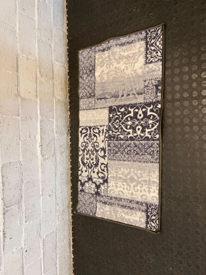 Stylish Grey & Navy Patchwork Accent Rug - 2ndhandwarehouse.com