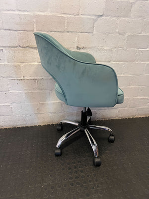 Chic Teal Velvet Swivel Office/Vanity Chair - 2ndhandwarehouse.com
