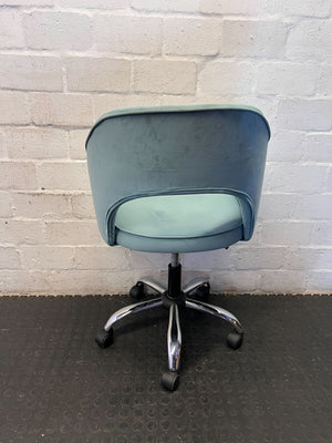 Chic Teal Velvet Swivel Office/Vanity Chair - 2ndhandwarehouse.com