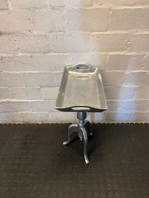 Elegant Silver Metal Pedestal Tray Table