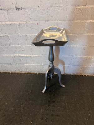 Elegant Silver Metal Pedestal Tray Table