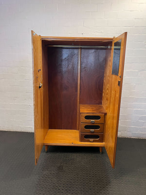 Retro Chic Wooden Wardrobe with Unique Grain ✨