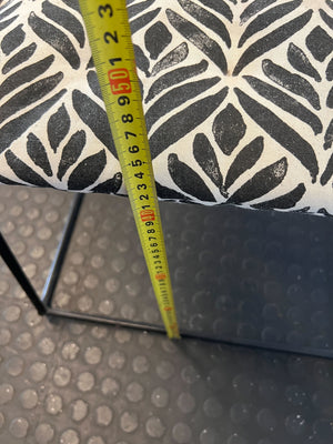 Industrial Chic Black Metal & Patterned Accent Chair - 2ndhandwarehouse.com