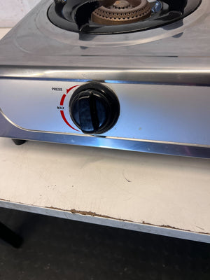 SCE Dual Burner Portable Gas Stove - Stainless Steel - 2ndhandwarehouse.com