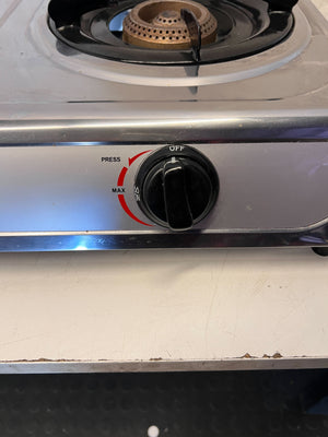SCE Dual Burner Portable Gas Stove - Stainless Steel - 2ndhandwarehouse.com