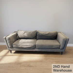 Stylish Grey Two-Seater Sofa