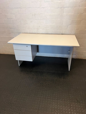Functional Grey Office Desk with Lockable Drawers ✨ - 2ndhandwarehouse.com