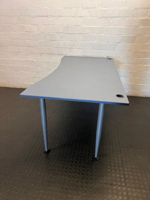 Modern Grey Ergonomic Office Desk with Cable Management - 2ndhandwarehouse.com