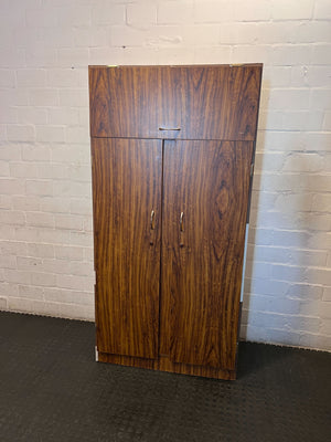 Retro Wood Grain Tall Storage Cabinet - 2ndhandwarehouse.com