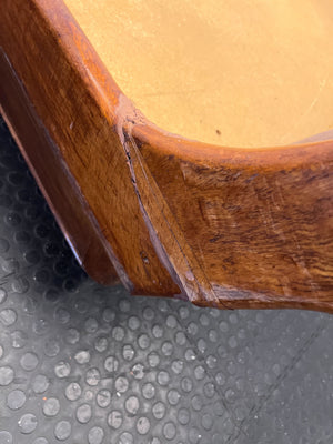 Elegant Vintage Wooden Bed Frame with Upholstered Headboard - 2ndhandwarehouse.com