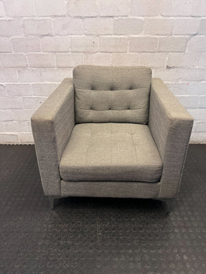 Stylish Grey Fabric Armchair