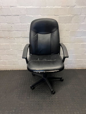 Used Black Faux Leather Executive Office Chair - 2ndhandwarehouse.com