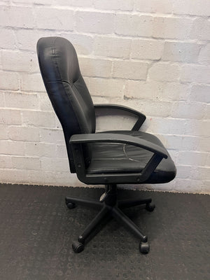 Used Black Faux Leather Executive Office Chair - 2ndhandwarehouse.com