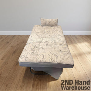 Stylish & Compact Folding Guest Bed with Vintage Script Pattern
