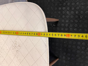 Stylish Cream Quilted Dining Chair with Wooden Legs - 2ndhandwarehouse.com