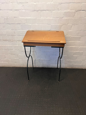 Retro Wooden School Desk with Metal Frame ✨ - 2ndhandwarehouse.com