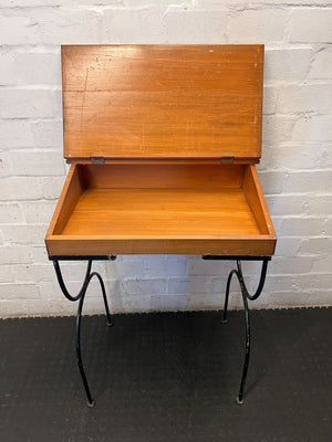 Retro Wooden School Desk with Metal Frame ✨ - 2ndhandwarehouse.com