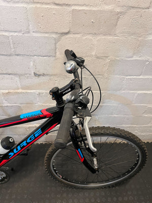 SURGE Mountain Bike - Black, Red & Blue with Bottle Holder - 2ndhandwarehouse.com